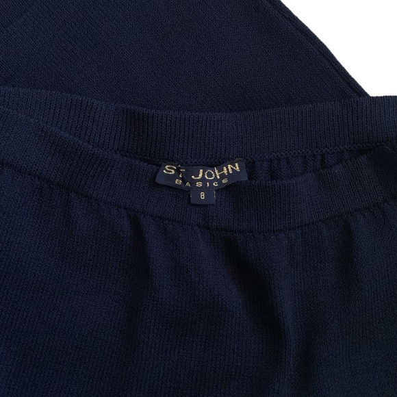 ST. JOHN BASICS / SANTANA KNIT / NAVY PENCIL SKIRT / SZ 8 - Picture 2 of 3